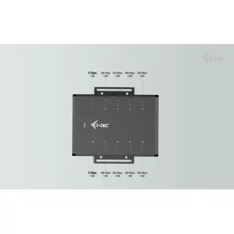 I-tec USB-C/USB-A Metall Lade Daten HUB, 15W pro Anschluss, 10x USB-C, 180W