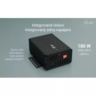 I-tec USB-C/USB-A Metall Lade Daten HUB, 15W pro Anschluss, 10x USB-C, 180W