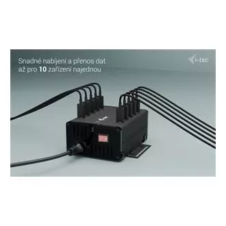I-tec USB-C/USB-A Metall Lade Daten HUB, 15W pro Anschluss, 10x USB-C, 180W