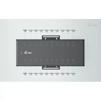 I-tec USB-C/USB-A Metall Lade Daten HUB, 15W pro Anschluss, 20x USB-C, 360W I-tec USB-C/USB-A Metall Lade Daten HUB, 15W pro Anschluss, 20x USB-C, 360W