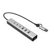 i-tec USB-C/USB-A Metal HUB mit 6 Anschlüssen (3x USB-C, 3x USB-A), LAN, Power Delivery 85 W