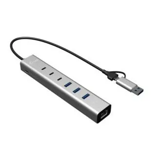 i-tec USB-C/USB-A Metal HUB mit 6 Anschlüssen (3x USB-C, 3x USB-A), LAN, Power Delivery 85 W i-tec USB-C/USB-A Metal HUB mit 6 Anschlüssen (3x USB-C, 3x USB-A), LAN, Power Delivery 85 W