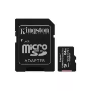 KINGSTON 64GB microSDXC CANVAS Plus Speicherkarte 100MB/s Lesen, UHS-I Geschwindigkeitsklasse, U1, V10, A1 (64GB)