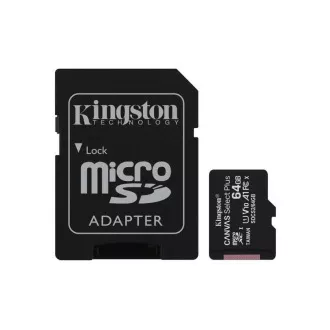 KINGSTON 64GB microSDXC CANVAS Plus Speicherkarte 100MB/s Lesen, UHS-I Geschwindigkeitsklasse, U1, V10, A1 (64GB)