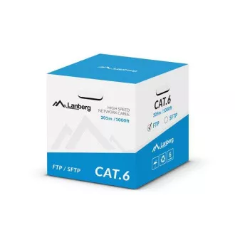 LANBERG FTP-Kabel CAT.6, Cu, Länge 305m, grau, CPR Fluke geprüft, PVC LANBERG FTP-Kabel CAT.6, Cu, Länge 305m, grau, CPR Fluke geprüft, PVC