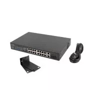 LANBERG SWITCH 16X 100MB POE /2X 1GB/1X SFP UNMANAGED RACK 10" & 19" GIGABIT ETHERNET 150W