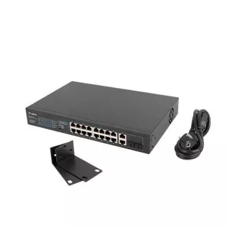 LANBERG SWITCH 16X 100MB POE /2X 1GB/1X SFP UNMANAGED RACK 10" & 19" GIGABIT ETHERNET 150W