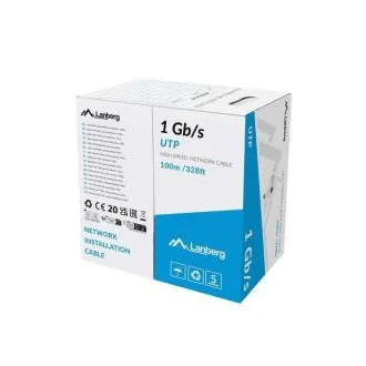 LANBERG LAN-Kabel 1 GB/s, 100 m, fest, CCA, grau