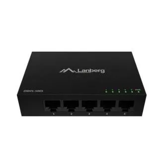 LANBERG SWITCH DSM1-1005 5X 1 GB/s UNMANAGED GIGABIT-ETHERNET-DESKTOP 12 V (METALLGEHÄUSE) LANBERG SWITCH DSM1-1005 5X 1 GB/s UNMANAGED GIGABIT-ETHERNET-DESKTOP 12 V (METALLGEHÄUSE)