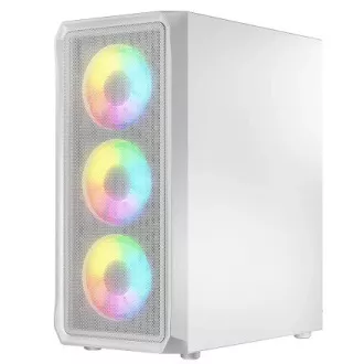 LOGIC PC-Gehäuse Portos ARGB MIDI 1x USB 3.0, 2x USB 2.0   Audio, weiß, ohne Netzteil