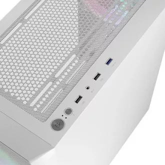 LOGIC PC-Gehäuse Portos ARGB MIDI 1x USB 3.0, 2x USB 2.0   Audio, weiß, ohne Netzteil