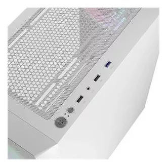 LOGIC PC-Gehäuse Portos ARGB MIDI 1x USB 3.0, 2x USB 2.0   Audio, weiß, ohne Netzteil