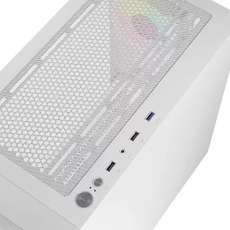 LOGIC PC-Gehäuse Portos ARGB MINI 1x USB 3.0, 2x USB 2.0   Audio, weiß, ohne Netzteil