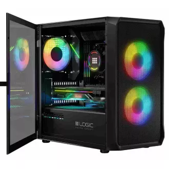 LOGIC PC-Gehäuse Portos ARGB MINI 1x USB 3.0, 2x USB 2.0 Audio, schwarz, ohne Netzteil LOGIC PC-Gehäuse Portos ARGB MINI 1x USB 3.0, 2x USB 2.0 Audio, schwarz, ohne Netzteil