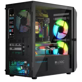 LOGIC PC-Gehäuse Portos ARGB MINI 1x USB 3.0, 2x USB 2.0 Audio, schwarz, ohne Netzteil LOGIC PC-Gehäuse Portos ARGB MINI 1x USB 3.0, 2x USB 2.0 Audio, schwarz, ohne Netzteil