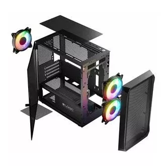 LOGIC PC-Gehäuse Portos ARGB MINI 1x USB 3.0, 2x USB 2.0 Audio, schwarz, ohne Netzteil LOGIC PC-Gehäuse Portos ARGB MINI 1x USB 3.0, 2x USB 2.0 Audio, schwarz, ohne Netzteil