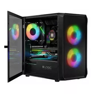 LOGIC PC-Gehäuse Portos ARGB MINI 1x USB 3.0, 2x USB 2.0 Audio, schwarz, ohne Netzteil LOGIC PC-Gehäuse Portos ARGB MINI 1x USB 3.0, 2x USB 2.0 Audio, schwarz, ohne Netzteil