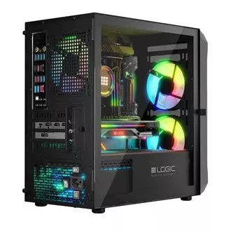 LOGIC PC-Gehäuse Portos ARGB MINI 1x USB 3.0, 2x USB 2.0 Audio, schwarz, ohne Netzteil LOGIC PC-Gehäuse Portos ARGB MINI 1x USB 3.0, 2x USB 2.0 Audio, schwarz, ohne Netzteil