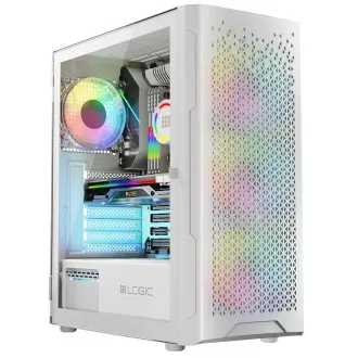 LOGIC PC-Gehäuse Aramis ARGB MIDI 1x USB 3.0, 2x USB 2.0 Audio, weiß, ohne Netzteil LOGIC PC-Gehäuse Aramis ARGB MIDI 1x USB 3.0, 2x USB 2.0 Audio, weiß, ohne Netzteil