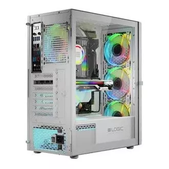 LOGIC PC-Gehäuse Aramis ARGB MIDI 1x USB 3.0, 2x USB 2.0 Audio, weiß, ohne Netzteil LOGIC PC-Gehäuse Aramis ARGB MIDI 1x USB 3.0, 2x USB 2.0 Audio, weiß, ohne Netzteil