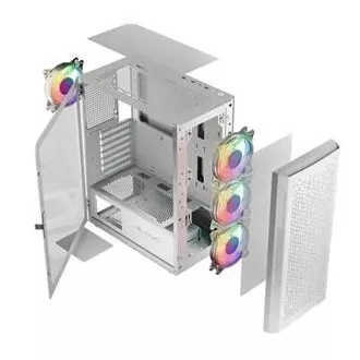 LOGIC PC-Gehäuse Aramis ARGB MIDI 1x USB 3.0, 2x USB 2.0 Audio, weiß, ohne Netzteil LOGIC PC-Gehäuse Aramis ARGB MIDI 1x USB 3.0, 2x USB 2.0 Audio, weiß, ohne Netzteil