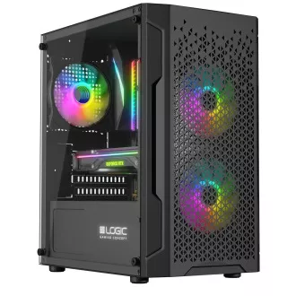 LOGIC PC-Gehäuse Aramis ARGB MINI 1x USB 3.0, 2x USB 2.0 Audio, schwarz, ohne Netzteil LOGIC PC-Gehäuse Aramis ARGB MINI 1x USB 3.0, 2x USB 2.0 Audio, schwarz, ohne Netzteil