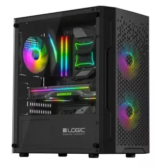 LOGIC PC-Gehäuse Aramis ARGB MINI 1x USB 3.0, 2x USB 2.0 Audio, schwarz, ohne Netzteil LOGIC PC-Gehäuse Aramis ARGB MINI 1x USB 3.0, 2x USB 2.0 Audio, schwarz, ohne Netzteil