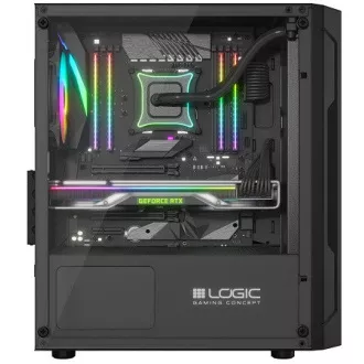 LOGIC PC-Gehäuse Aramis ARGB MINI 1x USB 3.0, 2x USB 2.0 Audio, schwarz, ohne Netzteil LOGIC PC-Gehäuse Aramis ARGB MINI 1x USB 3.0, 2x USB 2.0 Audio, schwarz, ohne Netzteil