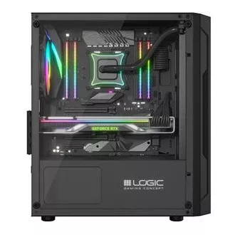 LOGIC PC-Gehäuse Aramis ARGB MINI 1x USB 3.0, 2x USB 2.0 Audio, schwarz, ohne Netzteil LOGIC PC-Gehäuse Aramis ARGB MINI 1x USB 3.0, 2x USB 2.0 Audio, schwarz, ohne Netzteil
