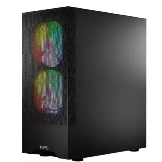 LOGIC PC-Gehäuse Arya ARGB MIDI 1x USB 3.0, 2x USB 2.0   Audio, schwarz, ohne Netzteil