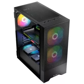 LOGIC PC-Gehäuse Arya ARGB MIDI 1x USB 3.0, 2x USB 2.0   Audio, schwarz, ohne Netzteil