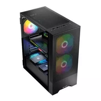 LOGIC PC-Gehäuse Arya ARGB MIDI 1x USB 3.0, 2x USB 2.0   Audio, schwarz, ohne Netzteil