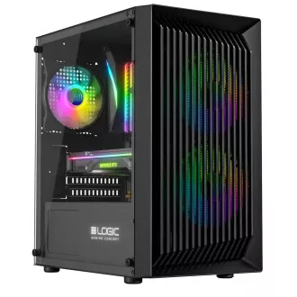LOGIC PC-Gehäuse Atos ARGB MINI 1x USB 3.0, 2x USB 2.0 Audio, schwarz, ohne Netzteil LOGIC PC-Gehäuse Atos ARGB MINI 1x USB 3.0, 2x USB 2.0 Audio, schwarz, ohne Netzteil
