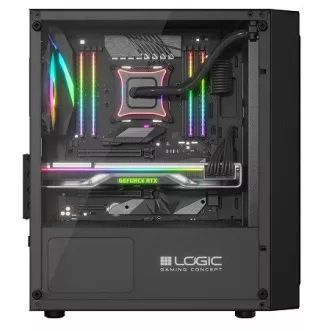 LOGIC PC-Gehäuse Atos ARGB MINI 1x USB 3.0, 2x USB 2.0 Audio, schwarz, ohne Netzteil LOGIC PC-Gehäuse Atos ARGB MINI 1x USB 3.0, 2x USB 2.0 Audio, schwarz, ohne Netzteil