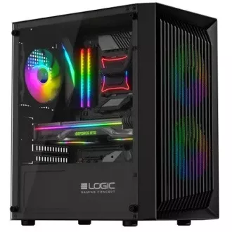 LOGIC PC-Gehäuse Atos ARGB MINI 1x USB 3.0, 2x USB 2.0 Audio, schwarz, ohne Netzteil LOGIC PC-Gehäuse Atos ARGB MINI 1x USB 3.0, 2x USB 2.0 Audio, schwarz, ohne Netzteil