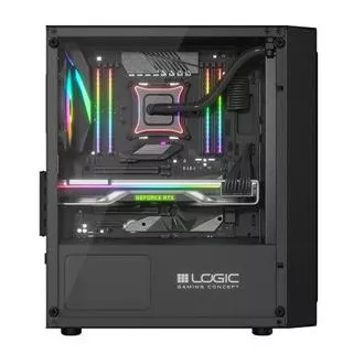 LOGIC PC-Gehäuse Atos ARGB MINI 1x USB 3.0, 2x USB 2.0 Audio, schwarz, ohne Netzteil LOGIC PC-Gehäuse Atos ARGB MINI 1x USB 3.0, 2x USB 2.0 Audio, schwarz, ohne Netzteil