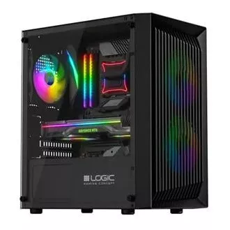 LOGIC PC-Gehäuse Atos ARGB MINI 1x USB 3.0, 2x USB 2.0 Audio, schwarz, ohne Netzteil LOGIC PC-Gehäuse Atos ARGB MINI 1x USB 3.0, 2x USB 2.0 Audio, schwarz, ohne Netzteil