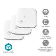 Nedis WIFIDS21WT SmartLife Rauchmelder | Wi-Fi | Batteriebetrieben | Sensor Lebensdauer: 10 Jahre | 85 dB | Weiß | 1 Stück