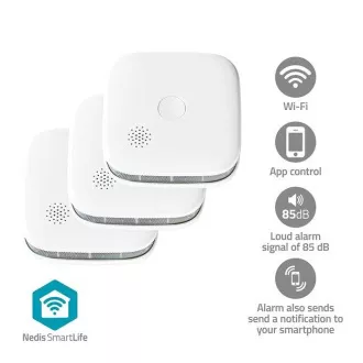 Nedis WIFIDS21WT SmartLife Rauchmelder | Wi-Fi | Batteriebetrieben | Sensor Lebensdauer: 10 Jahre | 85 dB | Weiß | 1 Stück