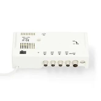 Nedis SAMP42244WT – CATV-Antennenverstärker | Verstärkung: 20 dB | 47 – 694 MHz | Anzahl der Ausgänge: 4 | Verstärkungsregelung | Weiß Nedis SAMP42244WT – CATV-Antennenverstärker | Verstärkung: 20 dB | 47 – 694 MHz | Anzahl der Ausgänge: 4 | Verstärkungsregelung | Weiß