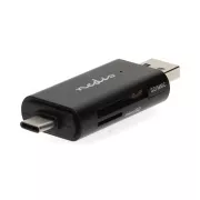 Nedis CRDRU2110BK - Speicherkartenleser | Dual USB-C™ / USB-A (USB2.0) Kartenleser