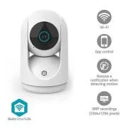 Nedis WIFICI23CWT SmartLife Innenkamera | WLAN | 3 MP Full HD 1296p | Schwenkfunktion | Bewegungssensor | Nachtsicht | Weiß