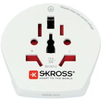 Skross SKR1500211EC – Reiseadapter für Europa für 2- und 3-polige Geräte aus über 220 Ländern Skross SKR1500211EC – Reiseadapter für Europa für 2- und 3-polige Geräte aus über 220 Ländern