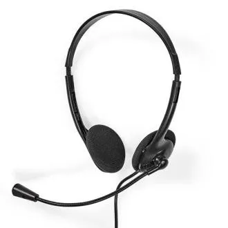 Nedis CHST100BK – PC-Kopfhörer | On-Ear | Stereo | 2 × 3,5 mm | Klappbares Mikrofon | Schwarz Nedis CHST100BK – PC-Kopfhörer | On-Ear | Stereo | 2 × 3,5 mm | Klappbares Mikrofon | Schwarz