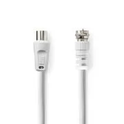 Nedis CSGL41000WT30 – Satelliten- und Antennenkabel | F-Stecker | F-Stecker | 75 Ohm | Doppelte Abschirmung | 3 m | Weiß