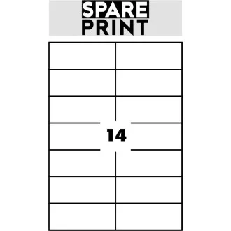 SPARE PRINT PREMIUM Selbstklebende Etiketten weiß, 100 Blatt A4 im Karton (1 Blatt/14x Etikett 105x42,3mm) SPARE PRINT PREMIUM Selbstklebende Etiketten weiß, 100 Blatt A4 im Karton (1 Blatt/14x Etikett 105x42,3mm)