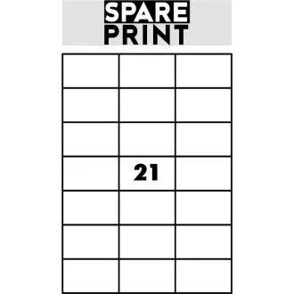 SPARE PRINT PREMIUM Selbstklebende Etiketten weiß, 100 Blatt A4 im Karton (1 Bogen/21x Etikett 70x42,3mm) SPARE PRINT PREMIUM Selbstklebende Etiketten weiß, 100 Blatt A4 im Karton (1 Bogen/21x Etikett 70x42,3mm)
