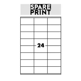 SPARE PRINT PREMIUM Selbstklebende Etiketten weiß, 100 Blatt A4 im Karton (1 Bogen/24x Etikett 70x36mm)