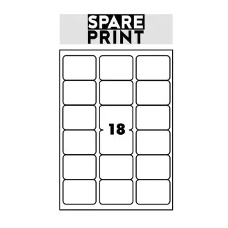 SPARE PRINT PREMIUM Selbstklebende Etiketten weiß, 100 Blatt A4 im Karton (1 Blatt/18x Etikett 68x47mm) SPARE PRINT PREMIUM Selbstklebende Etiketten weiß, 100 Blatt A4 im Karton (1 Blatt/18x Etikett 68x47mm)