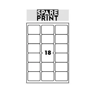 SPARE PRINT PREMIUM Selbstklebende Etiketten weiß, 100 Blatt A4 im Karton (1 Blatt/18x Etikett 68x47mm) SPARE PRINT PREMIUM Selbstklebende Etiketten weiß, 100 Blatt A4 im Karton (1 Blatt/18x Etikett 68x47mm)